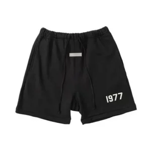 Essentials 8th Collection 1977 Flocking Letter Black Shorts