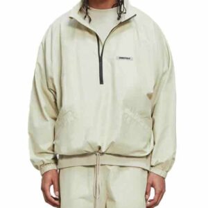 Fear Of God Essentials Half Zip Jacket Light Green