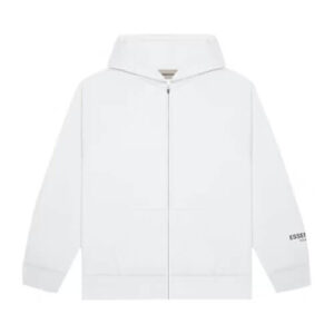 Essentials Fear Of God Full Zip Up Hoodie White