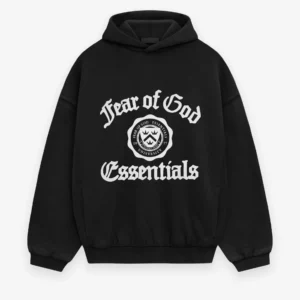 Essentials Fear of God Shrunken Hoodie Black