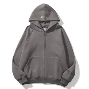 Essentials Hoodie Full Zip Up Grey