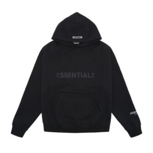 Fear of God Essentials Pullover Applique Logo Hoodie – Black